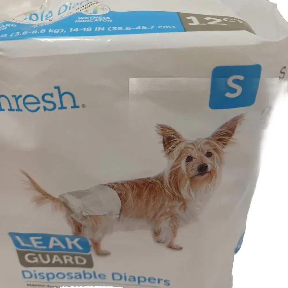 Dog Diapers SMALL Female In Heat Leak Dogs 8-15 Lbs Guard Disposable Portable